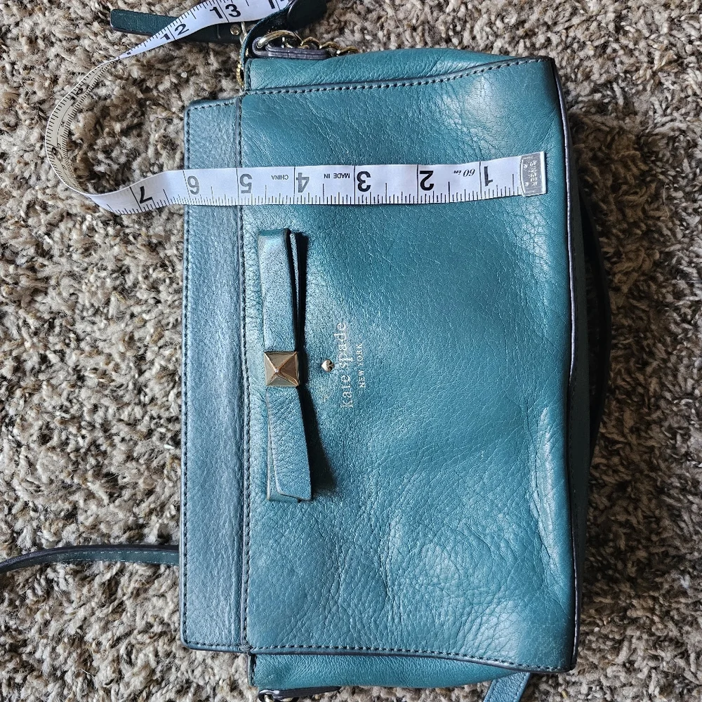 Kate Spade leather sea blue bow on a‎ front crossbody bag